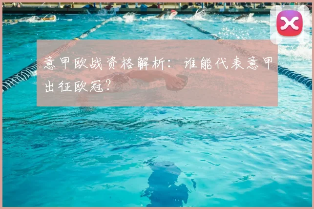 意甲欧战资格解析：谁能代表意甲出征欧冠？